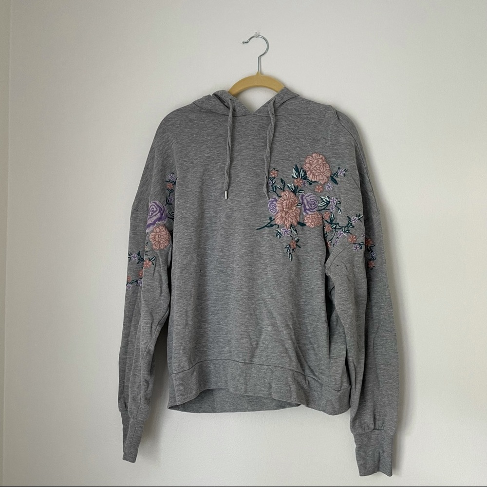 H&M Floral Embroidered Hoodie